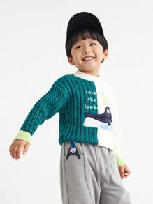 Annil 男童冬季時尚休閒保暖中高領毛衣 白色 - 白色 - 查看 3