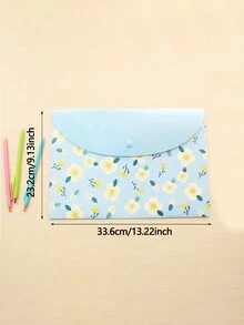 4pcs Random Cute Student Cartoon Waterproof Storage Bags For Office Supplies And Documents - Multicolor - View 2