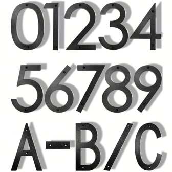 1pc 8-inch Floating House Numbers For Outdoor Address, Suitable For House, Garden, Mailbox, Black Modern Address Number Decor, Increase 911 Visibility, Comes With A Set Of Nails