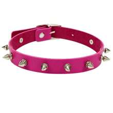 1pc Punk Rivet Decor PU Leather Bracelet Suitable For Women For Daily Wear - Hot Pink - View 1