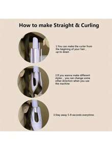 32MM自動捲髮器便攜旋轉捲髮棒帶3溫度模式和數字顯示幕適用於家庭和旅行 - 紫色 - 查看 6