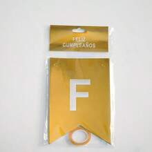 Banderines de feliz cumpleaños, letrero de feliz cumpleaños - Bronce - Ver 3