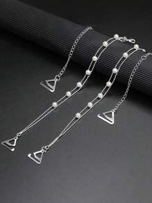 1pair Diamante Lady Bra Strap Metal Rhinestone Back Bra Shoulder Strap - Silver - View 5