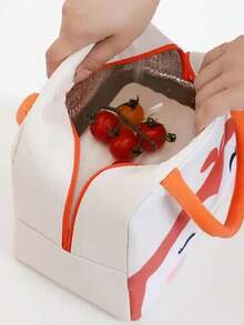 Bolsa Térmica Escolar Animalitos ideal para el Almuerzo Lonchera boxlunch - Naranja - Ver 5