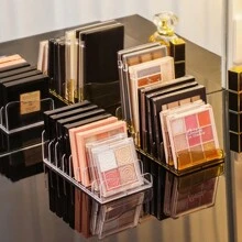 梳妝台化妝品收納盒,眼鏡組織者,化妝架,桌面抽屜隔板收納盒,透明化妝品眼影收納盒 - 無色 - 查看 5