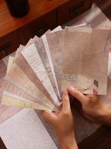 30 件/包復古報紙風格剪貼簿裝飾可撕紙 - 彩色 - 查看 7