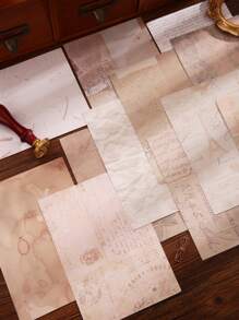 30 件/包復古報紙風格剪貼簿裝飾可撕紙 - 彩色 - 查看 5