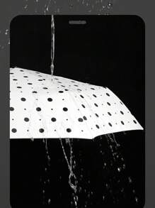 1把自動黑白圓點折疊傘,創意防紫外線防雨傘適用於男女,時尚經典單按開關 - 波點雨傘 - 查看 8