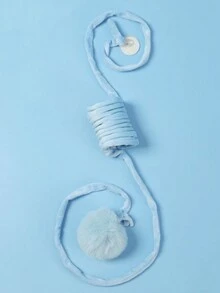 寵物新款掛門貓玩具棒,兔毛彈簧填充球,搖擺玩具,娛樂和放鬆貓咪 - 藍色 - 查看 3