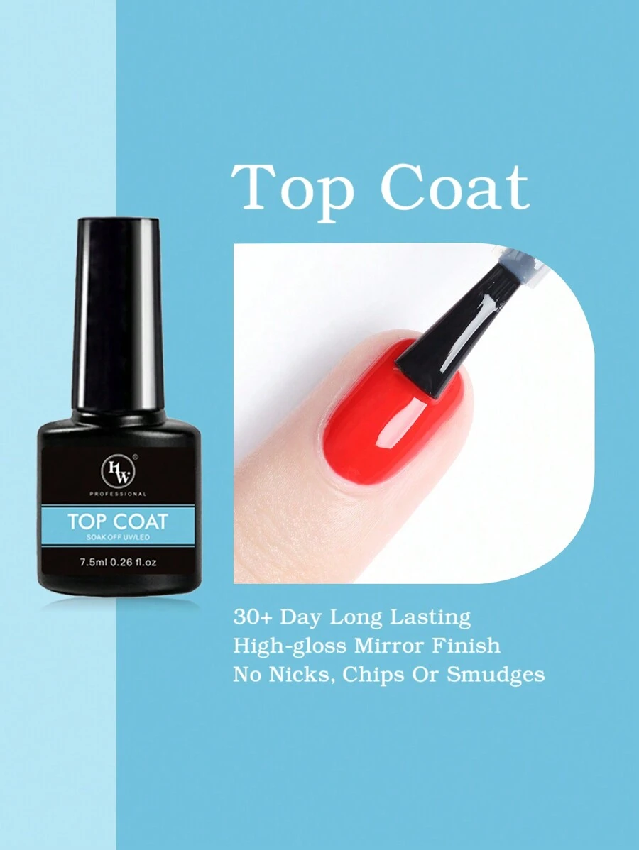 7,5 ml No-Wipe Überlack Nagel Gel, professioneller Schutz und langanhaltender Glanz, verhindert Nagelschichtung, verleiht hohen Glanz, geeignet für individuelle Nagelstudios, Nagelstudios, Zuhause und persönliche Verwendung als Geschenk für Frauen