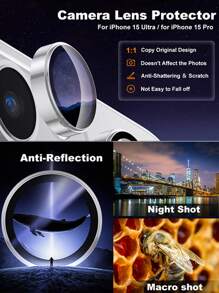 3 件装相机镜头保护膜适用于 Apple iPhone 16e、16 Pro Max、16 Pro、16、16 Plus、15 Pro Max、15 Pro、15、15 Plus、14 Pro Max、14、14 Pro、14 Plus、13 Pro Max、13、12、11 - 銀色 - 查看 5