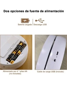 Makeup Mirror With LED Lights Double Sided Magnifying Makeup Vanity Mirror - Multicolor - View 4