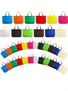 12pcs Reusable Gift Bags - Bulk 12 Colors For Shopping Birthdays Favors DIY Projects & More - Non-Woven Tote Bags (12.9*10.2*4inch 15*12.6*4inch)!12 Colors Small Tote Bags For Woman Man Party Favor Bag Shopping Grocery Bags Hunt Bags - Multicolor - View 1