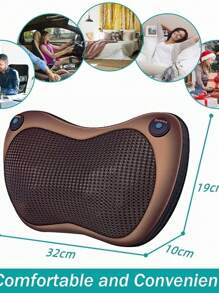 Masajeador Espalda Cuello Infrarrojo Almohada En Coche Casa - Negro - Ver 5