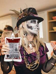 5入組250ml萬聖節吸血鬼血袋道具,丧尸飲料袋萬聖節派對cosplay飲料袋瓶裝用品