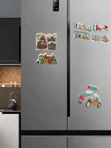 Pegatina para refrigerador de flores de resina, pegatina magnética para nevera con planta de simulación 3d (estilo aleatorio), 1 pieza - loto - Ver 7