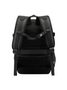 可擴展旅行背包男女通用筆記本電腦包,休閒大容量背包純色筆記本電腦收納袋,適用於工作、通勤、旅行 - 黑色 - 查看 4