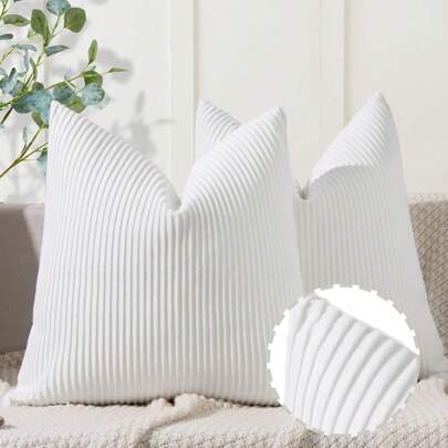 1pc Pillow Covers  Velvet Striped Pattern - Soft Throw Pillows for Home Decor, Luxury Decorative Pillow Covers for Sofa, Bed