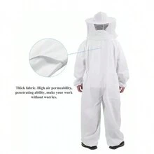 Traje Apicultor Cuerpo Completo Para Mantenimiento De Abejas - Blanco - Ver 4