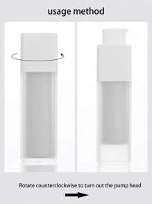 1個磨砂15ml/30ml/50ml方形旋轉式真空泵泡瓶,可倒裝、防漏和可壓縮的矽膠旅行瓶,適用於精華、洗髮水、乳液和化妝品,易於使用和清潔 - 適用於修甲和化妝,液體容器用於uv凝膠潔淨劑和修甲,非常適合旅行、旅行收納,旅行乳液泵瓶,可倒裝設計,供洗髮水、護髮素使用。空的化妝樣品瓶,可盛裝爽膚水、乳液、沐浴露、化妝品 - 白色 - 查看 7