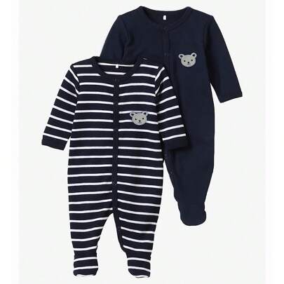 Nika Baby Macacão bebê menino 2 unidades ursinho