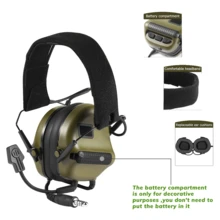 1入可射擊耳罩綠色耳機,普通通訊耳機,無噪音消除功能 - 軍綠色 - 查看 4