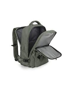 男女旅行背包，带 USB 端口的 16/17 英寸笔记本电脑背包，大型商务航空认可的随身背包，航班认可的运动行李背包，休闲背包，徒步旅行背包，大学笔记本电脑背包，周末旅行包 - 墨綠色 - 查看 3