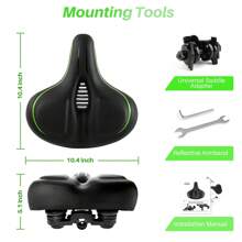 Oversized Bike Seat for Peloton Bike & Bike+, Comfort Seat Cushion Compatible with Peloton, Spin Bike, Road or Exercise Bikes, Bicycle Wide Saddle Replacement for Men & Women, Accessories for Peloton
