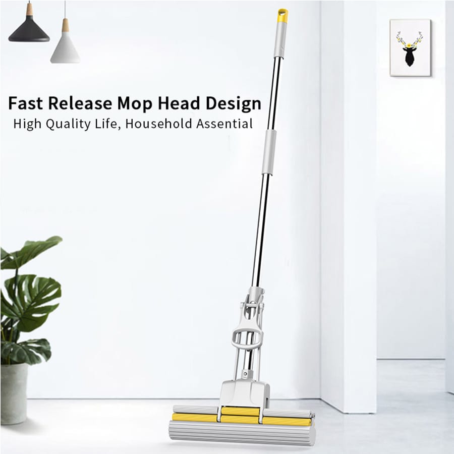 33cm Quickchange Mop With Rubber Head, High Waterabsorption Sponge
