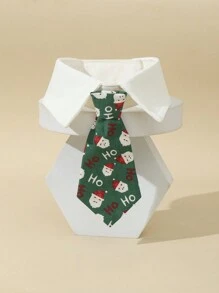 1入組聖誕老人與信函圖案寵物領帶 - 綠色 - 查看 1