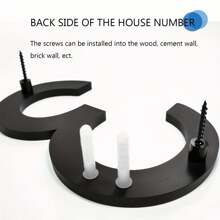 1 szt 8 cali Ruchomy Dom Liczby Dla Na wolnym powietrzu Adres , Odpowiedni Dla Dom , Ogród  , Skrzynka pocztowa , Czarny Nowoczesny  Adres Numer Dekoracje , Zwiększyć 911 , Z Zestaw Z Paznokcie - Czarne - Zobacz 5