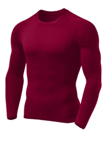 Men Shirts - 酒紅色 - 查看 1
