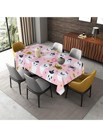 1pc Halloween 300d Oxford Fabric Waterproof & Stain Resistant Tablecloth