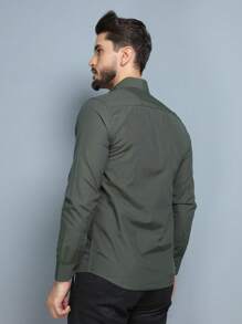 Men Shirts - 墨綠色 - 查看 2