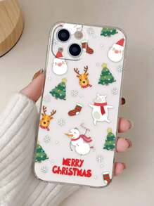 1 件透明聖誕雪人品牌手機殼相容 Iphone、華為、三星手機 - 彩色 - 查看 3