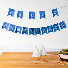 Banderines de feliz cumpleaños, letrero de feliz cumpleaños - Bronce - Ver 5