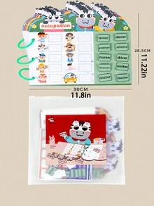 Educational Quiet Book For Children, Hook And Loop English Word Recognition Learning Toy For Toddlers - Multicolor - View 6
