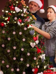 10/20/30入組糖果拐棍聖誕樹裝飾-塑料圣誕拐棍裝飾品，適用於聖誕樹裝飾糖果棒手工藝聖誕派對用品 - 紅白色 - 查看 5