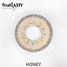 FRESH LADY Freshlady 学生眼妆风格瞳孔优雅蜂蜜色一次性隐形眼镜，可佩戴1年，适合万圣节装扮和角色扮演 - 棕色 - 查看 9