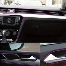 1pc Purple Car Decoration Strip Interior Decoration Line For Door Panel Gap & Dashboard Universal Car Model - Purple - View 5