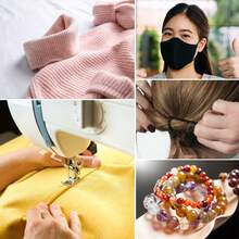 Elastic Thread, 0.5 mm x 320 m Rubber Cord Stretch Fabric Crafting Beading Cord Thread for Bracelets, Necklaces, Jewellery Making and DIY - Black - View 7
