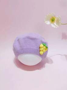 1頂紫色女孩葡萄裝飾貝雷帽 - 紫色 - 查看 6