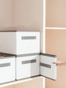 QYeah 1 件装衣物收纳盒，带分隔格，适用于牛仔裤、T 恤等。家用衣柜整理器分隔装饰秋季装饰节日装饰房间装饰家居装饰秋季装饰卧室装饰 - 白色 - 查看 3