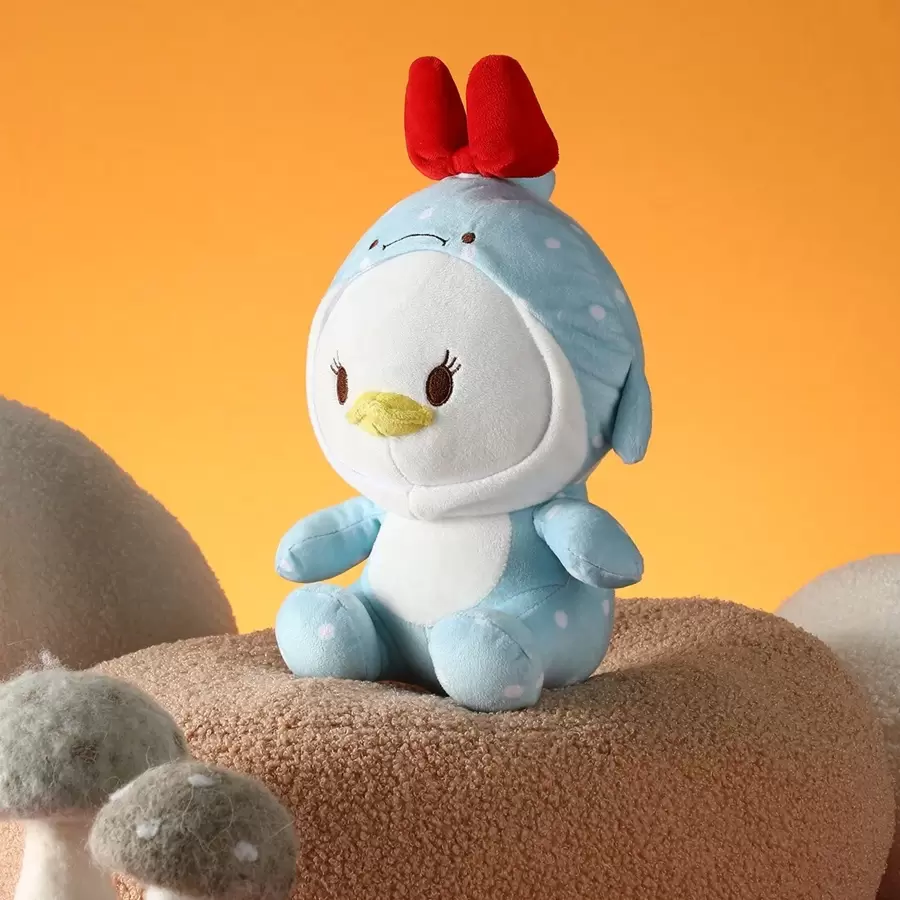 Búp bê nhồi bông hình vịt cao 35 cm - Nhân vật hoạt hình kinh điển, búp bê nhồi bông mềm mại, gối ôm và đồ chơi an ủi cho trẻ em (Vịt Daisy) - Màu xanh nhạt - Xem 1