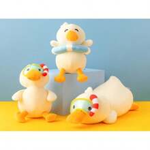 Miniso 潜水鸭系列毛绒动物毛绒玩具娃娃 - 拉链毛绒娃娃卡通抱枕柔软拥抱可爱娃娃理想礼物 - 黃色 - 查看 2