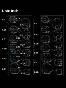 25張/600pcs超黏貼指甲果凍貼，薄，防水，透氣雙面黏著指甲膜膠指甲貼紙，可用於假指甲貼片DIY指甲藝術裝飾貼紙 - 黃色 - 查看 4