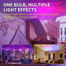 1個宇航員投影機銀河系夜燈:星星投影機可用於天花板臥室環境燈-可愛的房間裝飾led燈,太空星雲星帶遙控-萬聖節感恩節聖誕節和生日禮物 - 白色 - 查看 4