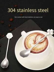 不鏽鋼攪拌匙, 可攪拌咖啡,蛋糕和甜點, 1套有禮盒,隨機發送 - 銀色 - 查看 5