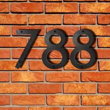 1 szt 8 cali Ruchomy Dom Liczby Dla Na wolnym powietrzu Adres , Odpowiedni Dla Dom , Ogród  , Skrzynka pocztowa , Czarny Nowoczesny  Adres Numer Dekoracje , Zwiększyć 911 , Z Zestaw Z Paznokcie - Czarne - Zobacz 2