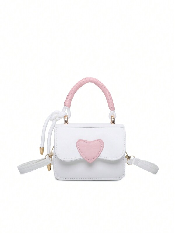 white flap top-handle adjustable strap kids satchel